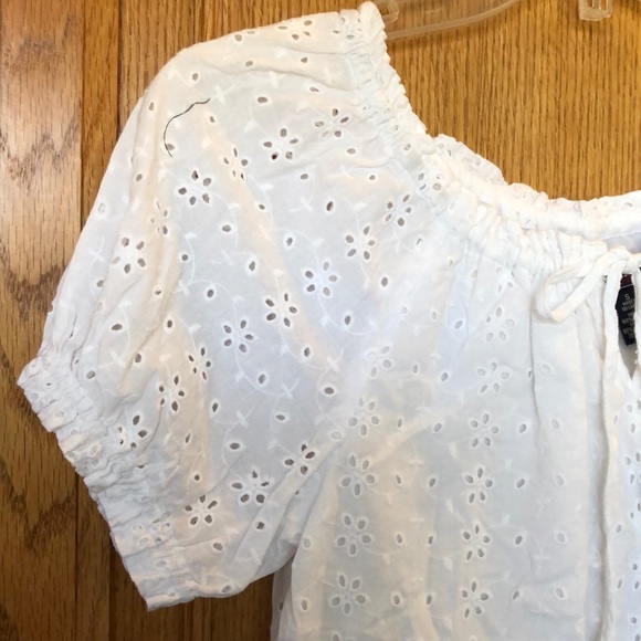 Chaps Denim white eyelet top size small - Picture 3 of 7